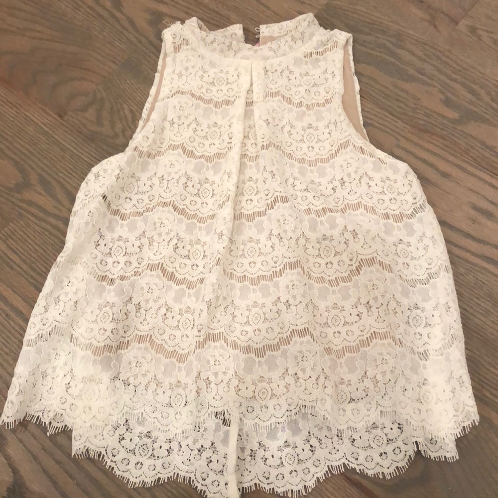 Cream Lace Top